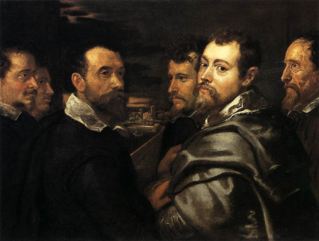 Self-Portrait in a Circle of Friends in Mantua, Peter Paul Rubens, 1602