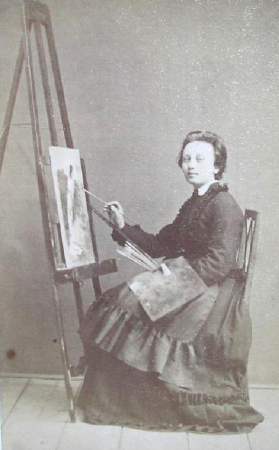 Hermína Laukotová při práci, before 1918