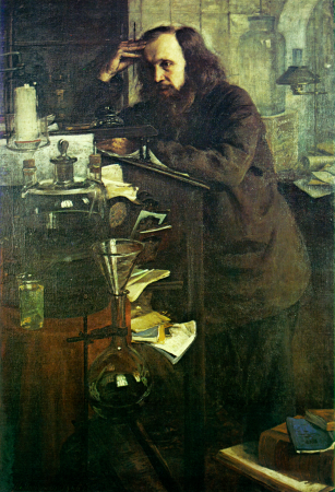 Dmitri Mendeleev at the Working Desk., Nikolai Yaroshenko, 1886