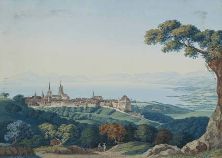 Vue de Lausanne, Carl Ludwig Hackert, 1796