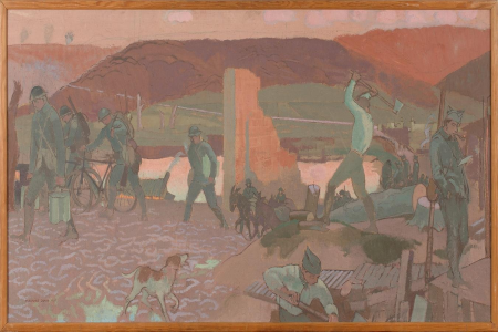 Quiet evening on the front line in Barisis, Maurice Denis, 1917