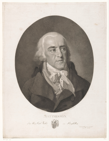 Portret van Friedrich von Matthisson Matthisson (titel op object), RP-P-1914-944, Johann Friedrich August Tischbein, 1801