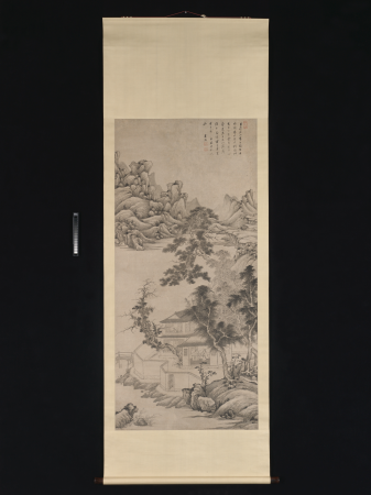 Wang Jian, Qing Dynasty, imitation of Ju Ran's "Picture of Xishan Gaoshi", scroll, paper, Wang Jian