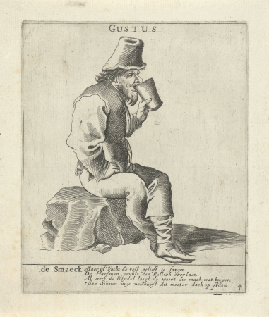 De Smaak Gustus (titel op object) Vijf zintuigen (serietitel), RP-P-OB-16.383, between 1615 and 1647