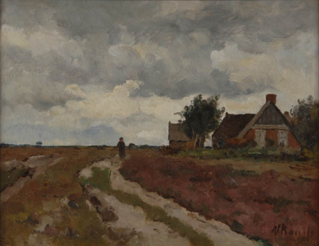 Heathland view with walker, Victor Bauffe