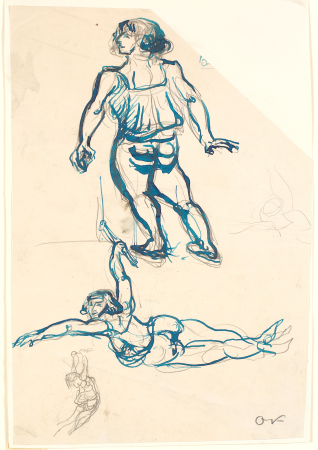 Three studies of a female acrobat, in trapeze and walking., Othon Friesz