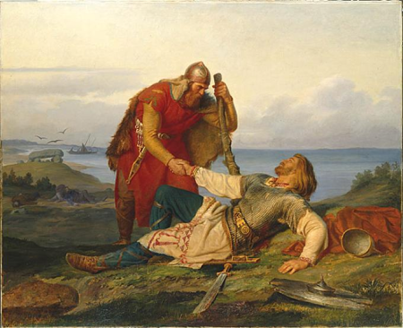 Parting from Orvar Odd after the Fight on Samsö., Mårten Eskil Winge, 1866