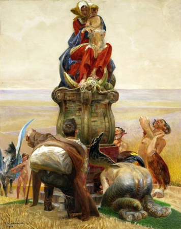 Adoration of Madonna, central section of the triptych “Go to the streams”, Jacek Malczewski, 1910