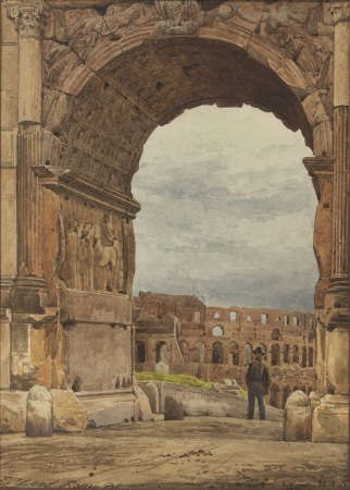 The Arch of Titus with the Colosseum in the background, Frederik Christian Lund, 1881