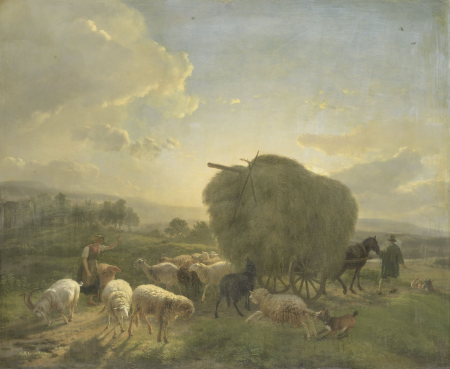 Landscape with sheep and a hay wagon, between 1822 and 1824