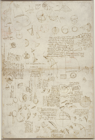 Leonardo da Vinci - RCIN 912280, Recto Studies of geometry, calculations, and notes, Leonardo da Vinci
