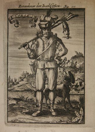 View of a Corsican, 1685, Alain Manesson Mallet, between 1683 and 1719