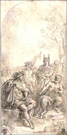 The Contest of Apollo and Pan by Giuseppe Bartolomeo Chiari, Giuseppe Bartolomeo Chiari, before 1727
