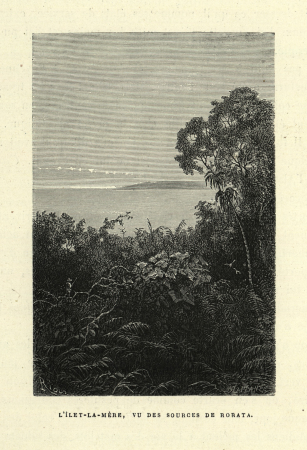The islet of the Mother seen from the sources of Rorata, Édouard Riou