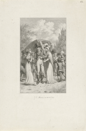 Gezelschap voor een rijtuig, RP-P-OB-22.754, Jacob Ernst Marcus, between 1784 and 1826