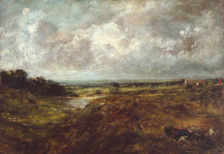 Branch Hill Pond, Hampstead Heath, with a Cart and Carters, John Constable, 1825