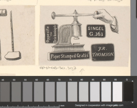 Vignet van J.R. Thomson te Amsterdam, RP-P-OB-30.397, Isaac Weissenbruch, between 1836 and 1912