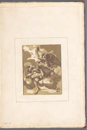 Engel in de wolken Amicis suis necnon unicuique (serietitel op object), RP-P-2017-6083-3, between 1781 and 1809