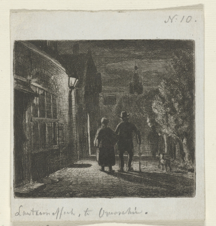 Lantaarneffect Lantaarneffect, te Overschie (titel op object), RP-P-1918-2273, Jan Weissenbruch, between 1837 and 1918