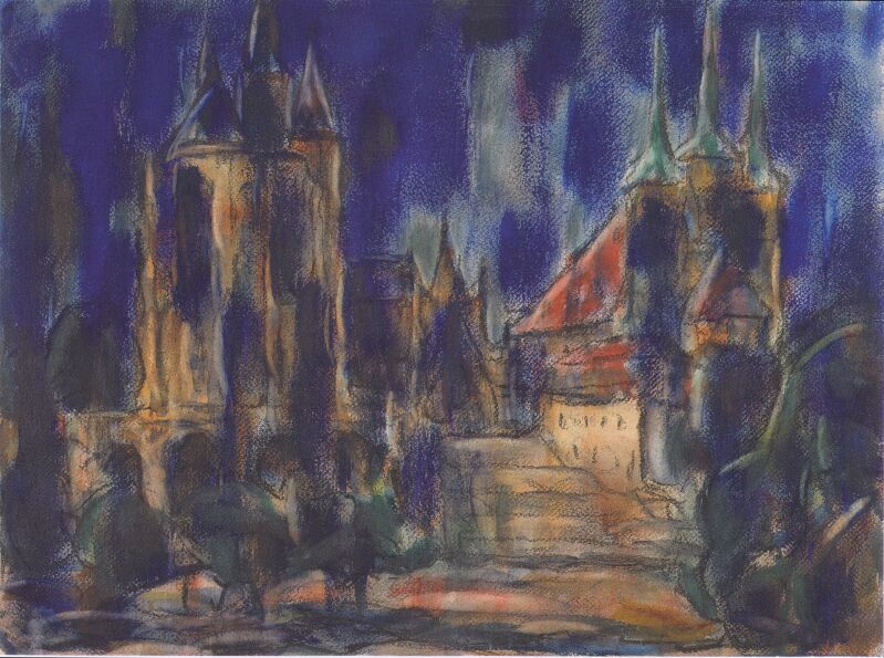 Erfurt (cathedral and Severikirche), Christian Rohlfs, 1924