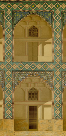 College of mother of Shah Sultan Hussein, detail of the arches of the courtyard by Pascal Coste, 1840