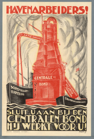 Dockworkers! Join the Central Union. It works for you! Central Union of Transport Workers., Albert Hahn jr., before 1953