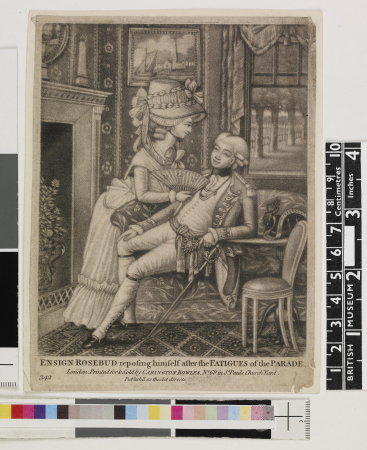 Ensign Rosebud reposing himself after the Fatigues of the Parade, Robert Dighton, between 1766 and 1799
