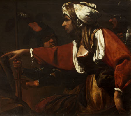 Maidservant from a 'Denial of St Peter' (fragment) Stourhead, Bartolomeo Manfredi, circa 1620