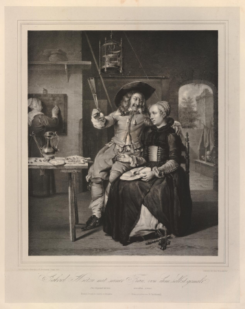 Gabriel Metzu with his wife, Franz Hanfstaengl, circa 1840