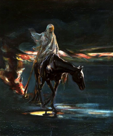 Death and conflagration, central section of the triptych “Disaster”, Albert Chmielowski, after 1870