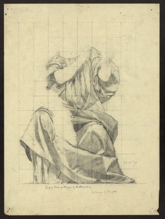 Drapery study for figure of Mathematics Library of Congress LCCN2004662288, Kenyon Cox, 1896