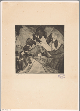 Weg in heuvellandschap Le Chemin (originele titel op object), RP-P-1952-785, Lodewijk Schelfhout, 1912