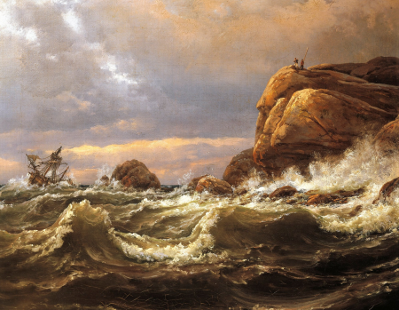 Shipwreck on the Coast between Larvik and Fredriksvern, Johan Christian Dahl, 1846