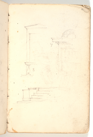 Sketch of architecture elements, Martinus Rørbye