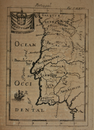Map of Portugal, 1685, Alain Manesson Mallet, between 1683 and 1719
