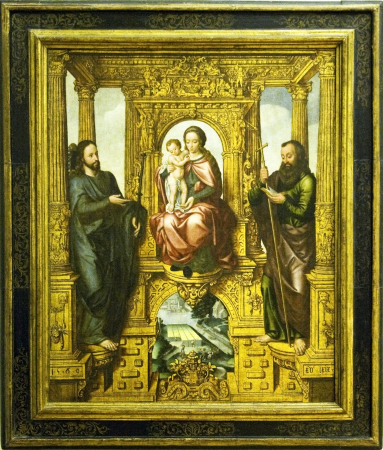 Enthroned Mother of God with St. James the Elder and the Younger, Pieter Claeissens the Elder, 1569