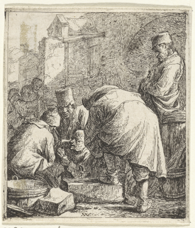 Man knoopt zijn veters, RP-P-OB-24.856, Thomas Wijck, between 1626 and 1677