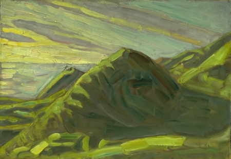 Cliffs at Røsnæs. Evening., Niels Larsen Stevns, 1908