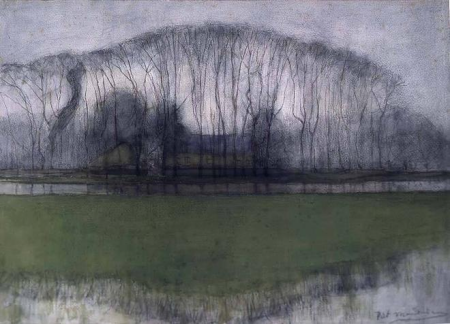 Line of Trees in Marshy Landscape, near Duivendrecht, Piet Mondrian, between 1905 and 1906
