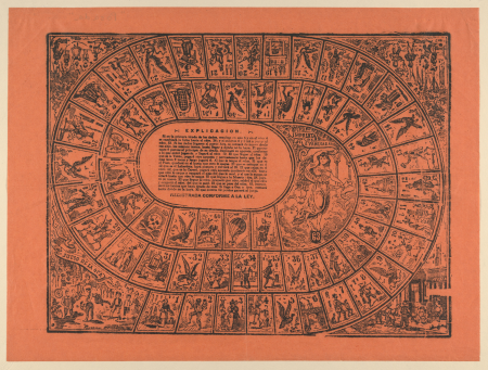 Game of the Goose, with the rules printed in the centre, José Guadalupe Posada, circa 1900–1910