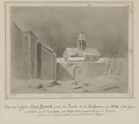 Vue de l'église Saint-Benoît, en 1816. D.6440, François Alexandre Pernot