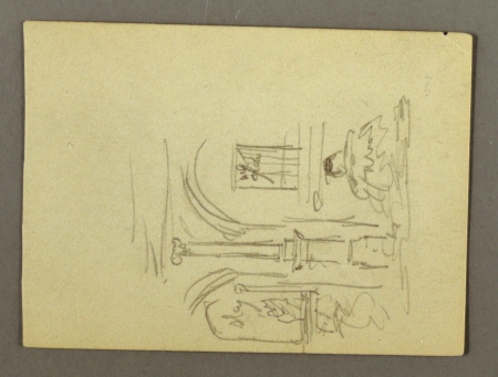 Drawing, Fragment of a Colonnade, Fountain, possibly 1868–69, Frederic Edwin Church, possibly 1868–69