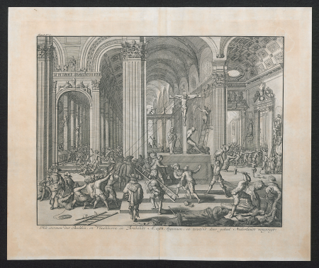 The storming of the Images, which began in Flanders and Brabant in 1568, immediately spread throughout the Netherlands., Jan Luyken, after 1729