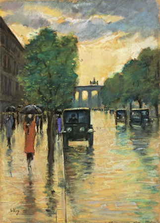 Lesser Ury Unter den Linden mit Brandenburger Tor, Lesser Ury, circa 1920s