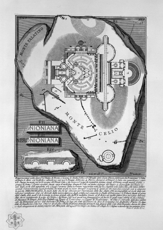 The Nymphaeum of Nero is represented in figure I, together with the Stadium, the Odeum and the Temples of the Flavian people, built by Domitian., Giovanni Battista Piranesi, 1756
