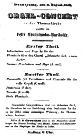 Mendelssohn-Thomaskirche-1840, Felix Mendelssohn