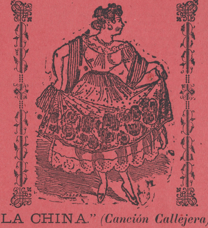 A broadsheet with a popular song 'La China' on the recto, on the verso the dance of 'Cuba Libre', José Guadalupe Posada, circa 1900–1910