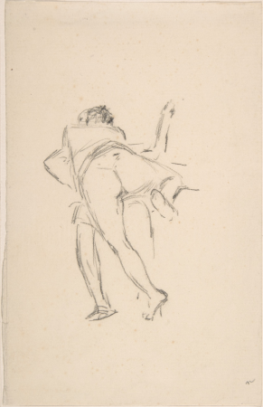Study of two figures, one lunging at the other, Félicien Rops, circa 1870