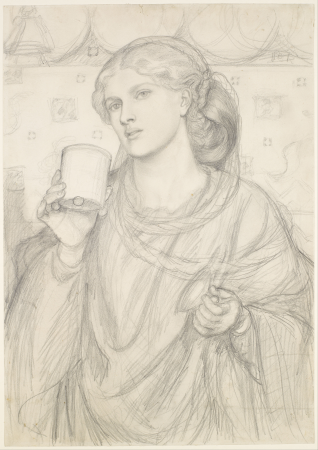 The Loving Cup - Compositional Study, Dante Gabriel Rossetti, 1867
