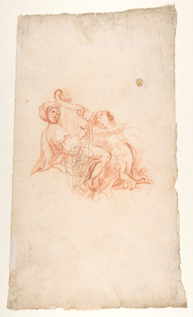 Design for a Festival Display of Fireworks (recto); Small Figures by a different hand (verso), Juste-Aurèle Meissonnier